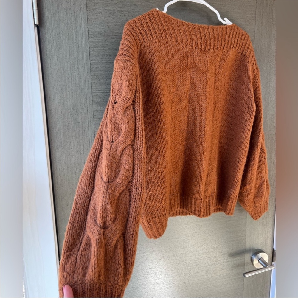 Madewell Cable Knit Sweater in Warm Brown
